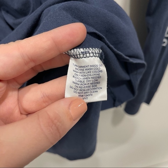 Vineyard Vines I Whale Lacrosse Navy Hoodie Tee Long Sleeve Navy Drawstring S - Picture 4 of 8